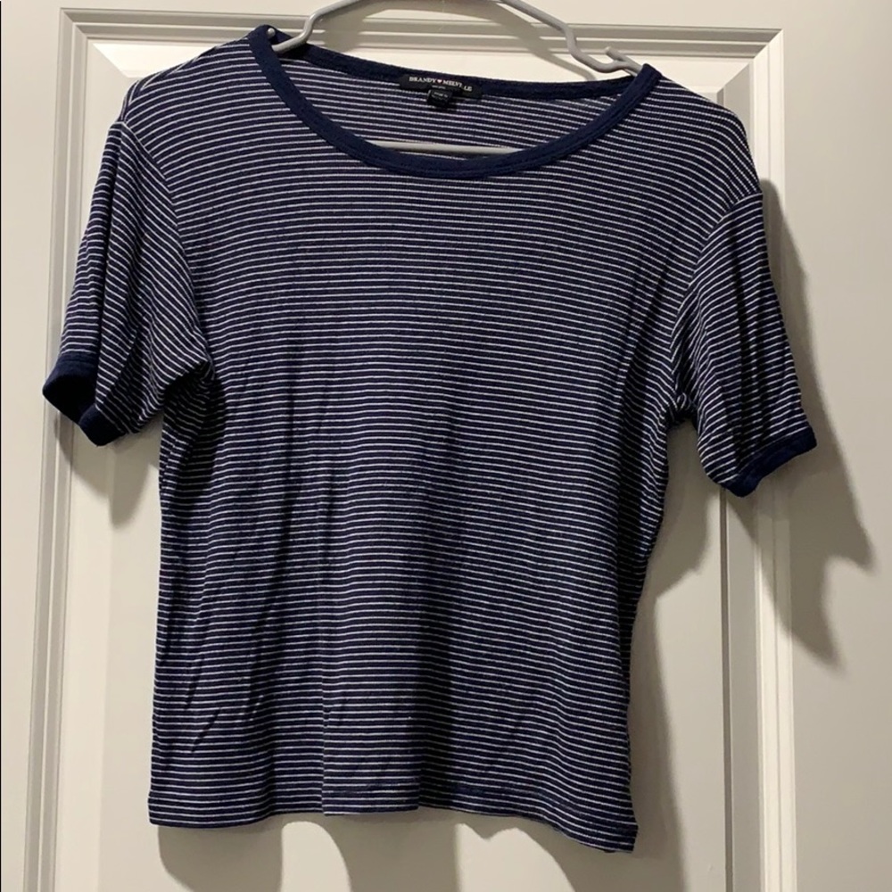 Brandy Melville top/ navy blue and white